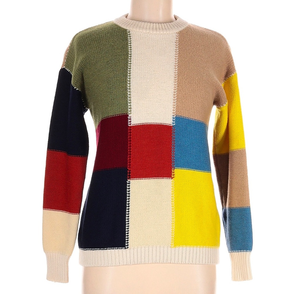 See by Chloe Rainbow Patchwork Sweater